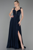 Robe De Soirée Longue Bleu Marine ABU2307
