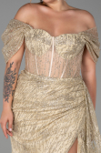 Robe De Soirée Grande Taille Longue Or ABU3097