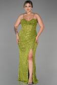 Robe Grande Taille Longue Squameuse Pistache vert ABU3322