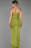 Robe Grande Taille Longue Squameuse Pistache vert ABU3322