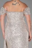 Robe Grande Taille Longue Squameuse Vison ABU2973