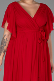 Robe de Soirée Grande Taille Longue Mousseline Rouge ABU3276
