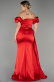Robe de Soirée Grande Taille Longue Satin Rouge ABU3332
