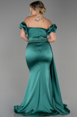 Robe de Soirée Grande Taille Longue Satin Émeraude ABU3332