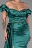 Robe de Soirée Grande Taille Longue Satin Émeraude ABU3332