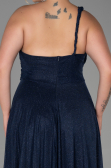 Robe Grande Taille Longue Bleu Marine ABU3289