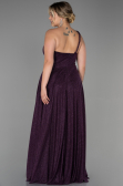 Robe Grande Taille Longue Violet Foncé ABU3289