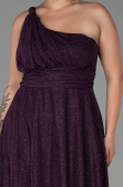 Robe Grande Taille Longue Violet Foncé ABU3289