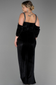 Robe de Soirée Grande Taille Longue Velours Noir ABU3336