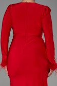 Robe de Soirée Grande Taille Longue Rouge ABU2832