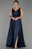 Robe Grande Taille Longue Bleu Marine ABU3200