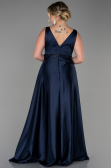 Robe Grande Taille Longue Bleu Marine ABU3200