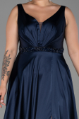 Robe Grande Taille Longue Bleu Marine ABU3200
