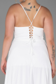 Robe de Soirée Grande Taille Longue Blanc ABU1324