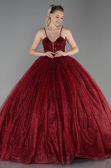 Haute Couture Longue Rouge Bordeaux ABU2138