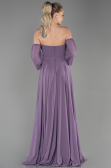 Robe de Soirée Longue Mousseline Lavande ABU2457