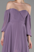 Robe de Soirée Longue Mousseline Lavande ABU2457
