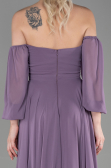Robe de Soirée Longue Mousseline Lavande ABU2457
