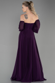 Robe De Soirée Longue Mousseline Violet ABU2457