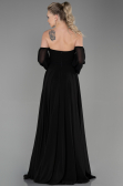 Robe de Soirée Longue Mousseline Noir ABU2457