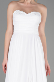 Robe de Soirée Longue Mousseline Blanc ABU3343