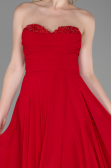Robe de Soirée Longue Mousseline Rouge ABU3343