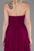 Robe de Soirée Longue Mousseline Prune ABU3343