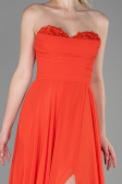 Robe de Soirée Longue Mousseline Orange ABU3343