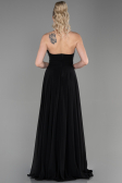 Robe de Soirée Longue Mousseline Noir ABU3343
