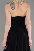 Robe de Soirée Longue Mousseline Noir ABU3343