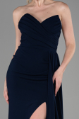 Robe de Soirée Longue Bleu Marine ABU3344