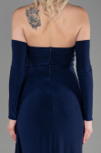 Robe de Soirée Longue Bleu Marine ABU3351