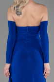 Robe de Soirée Longue Bleu Saxe ABU3351