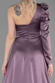 Robe De Soirée Satin Longue Lavande ABU1715