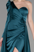 Robe de Soirée Longue Satin Émeraude ABU1715