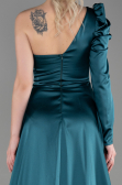 Robe de Soirée Longue Satin Émeraude ABU1715