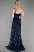Haute Couture Longue Squameuse Bleu Marine ABU3347