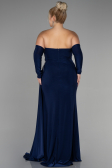 Robe de Soirée Grande Taille Longue Bleu Marine ABU3352