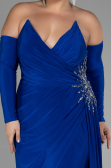 Robe de Soirée Grande Taille Longue Bleu Saxe ABU3352