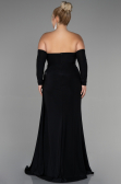 Robe de Soirée Grande Taille Longue Noir ABU3352