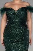 Robe de Soirée Grande Taille Longue Squameuse Émeraude ABU3193