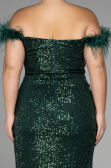 Robe de Soirée Grande Taille Longue Squameuse Émeraude ABU3193