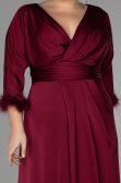 Robe de Soirée Grande Taille Longue Satin Couleur Cerise ABU3367