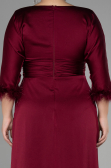 Robe de Soirée Grande Taille Longue Satin Couleur Cerise ABU3367
