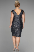 Robe De Invitation Grande Taille Midi Anthracite ABK1873