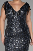 Robe De Invitation Grande Taille Midi Anthracite ABK1873