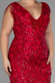 Robe De Invitation Grande Taille Midi Fushia ABK1873