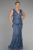 Robe De Fiançailles Grande Taille Longue Indigo ABU3368
