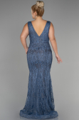 Robe De Fiançailles Grande Taille Longue Indigo ABU3368