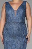 Robe De Fiançailles Grande Taille Longue Indigo ABU3368